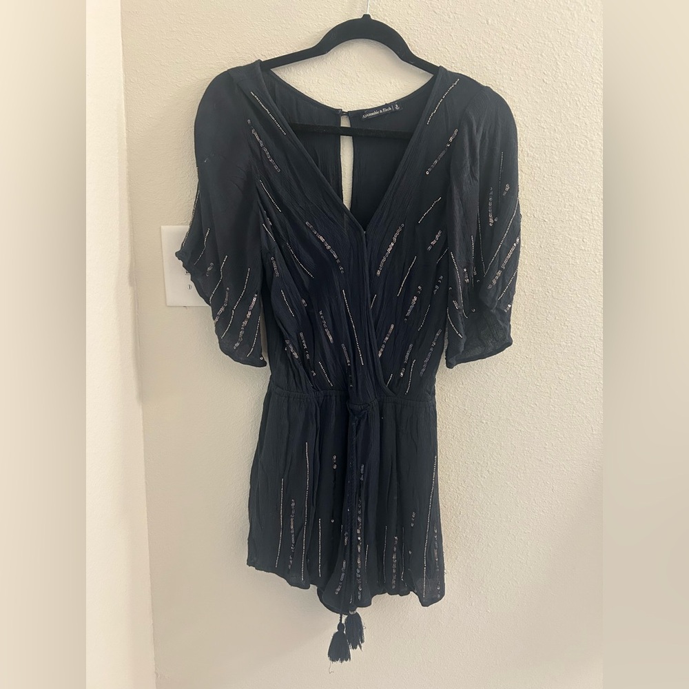 Abercrombie Navy Sequin Romper